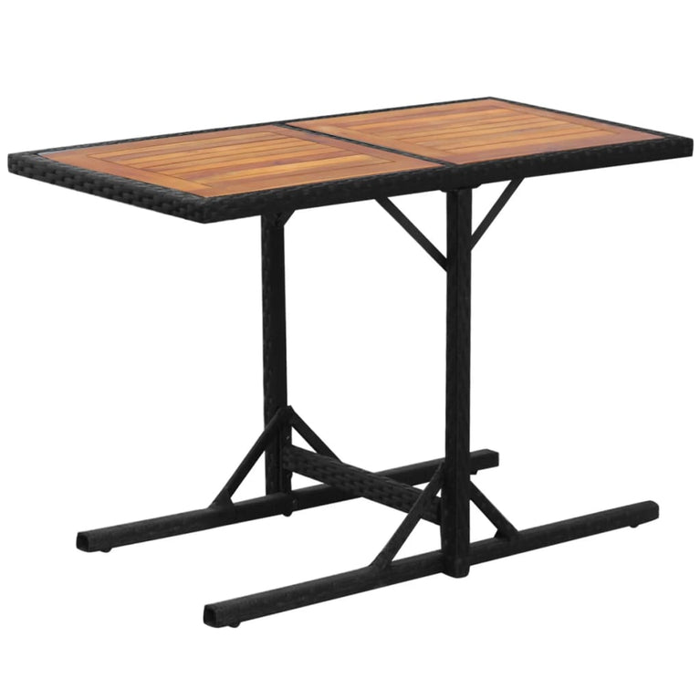 3-delige Bistroset met kussens poly rattan zwart