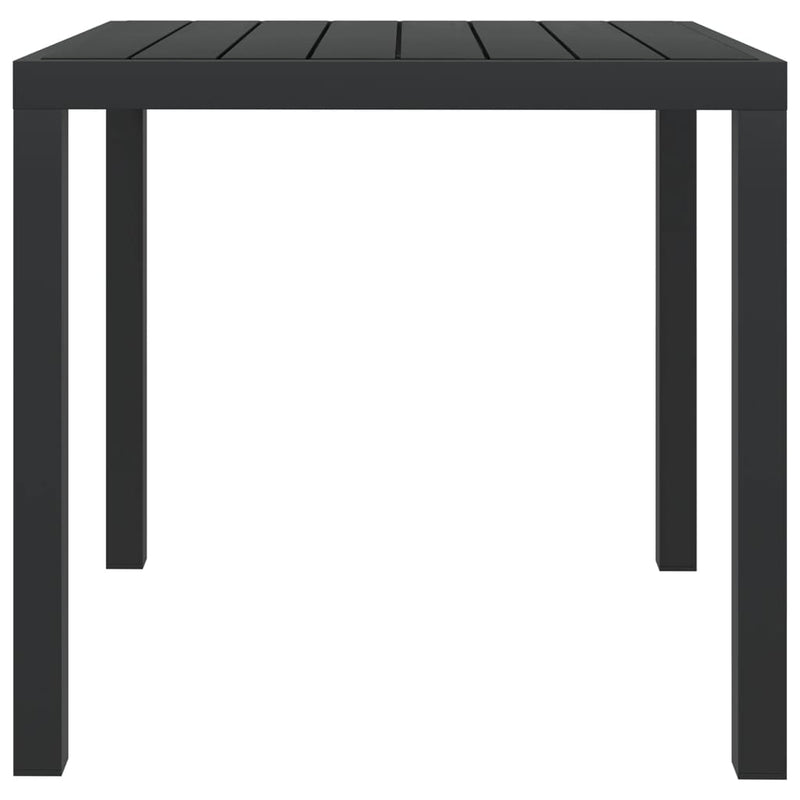 Tuintafel 80x80x74 cm aluminium en HKC zwart
