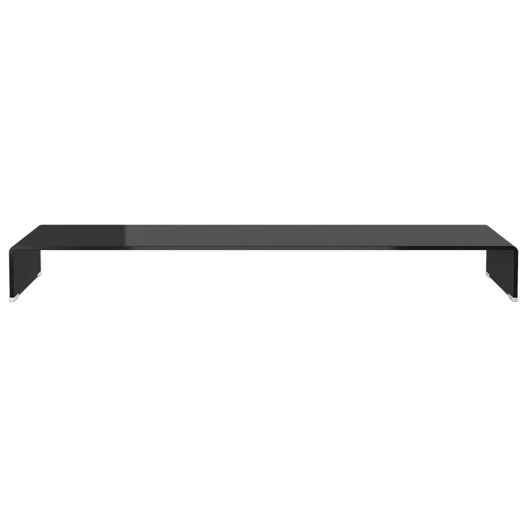 TV-meubel/monitorverhoger zwart 120x30x13 cm glas