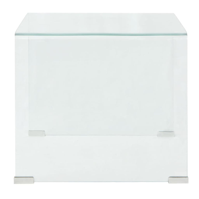 Salontafel transparant 49,5x50x45 cm gehard glas