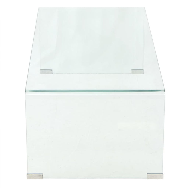 Salontafel 98x45x30 cm gehard glas transparant