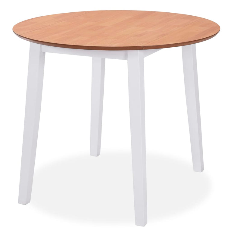 Eetkamerset MDF en rubberwood wit 3-delig
