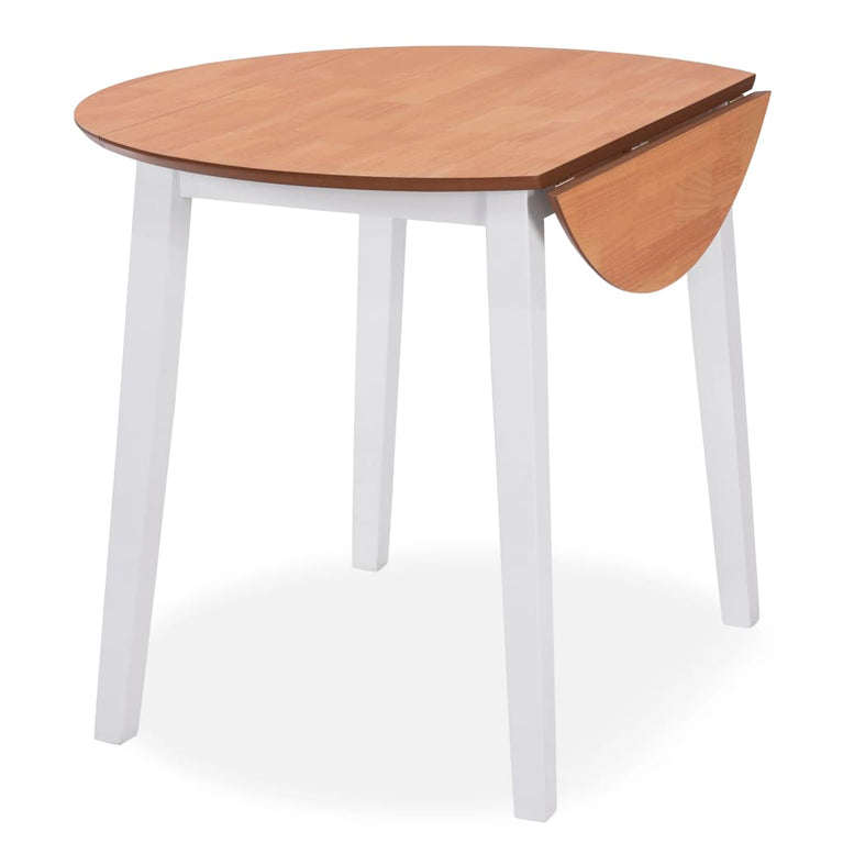 Eetkamerset MDF en rubberwood wit 5-delig