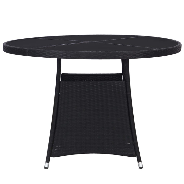 Tuintafel 110x74 cm poly rattan zwart