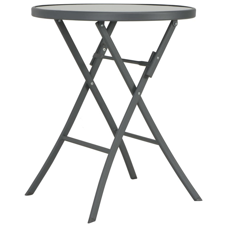 Bistrotafel inklapbaar 60x70 cm glas en staal grijs
