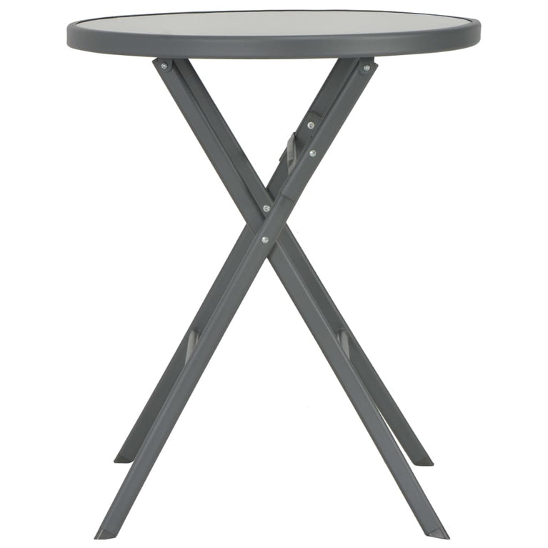 Bistrotafel inklapbaar 60x70 cm glas en staal grijs
