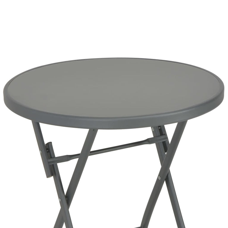 Bistrotafel inklapbaar 60x70 cm glas en staal grijs