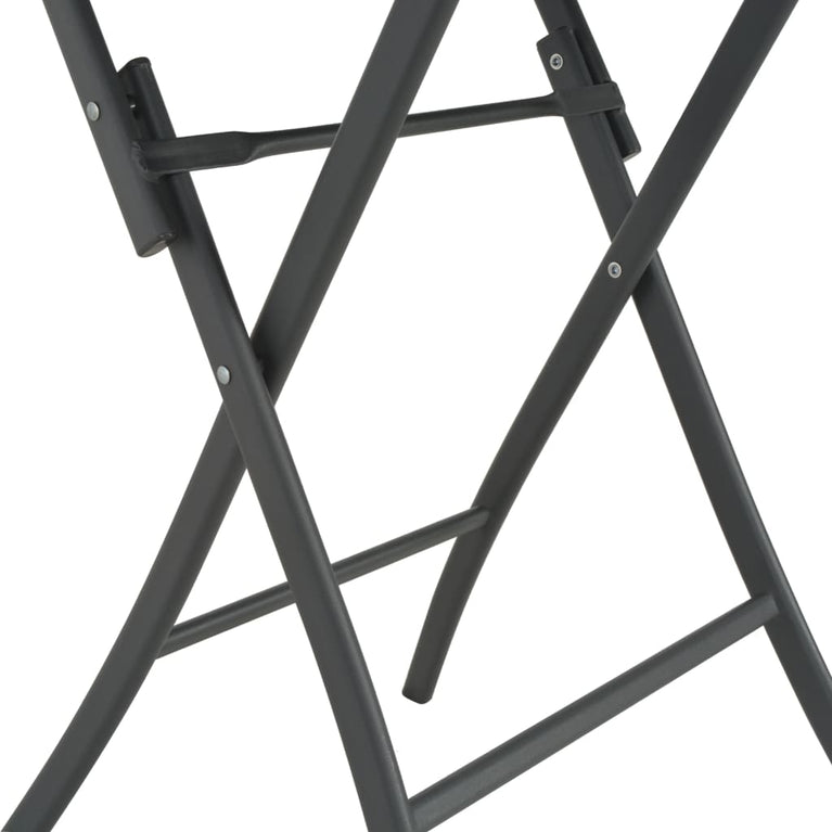 Bistrotafel inklapbaar 60x70 cm glas en staal grijs