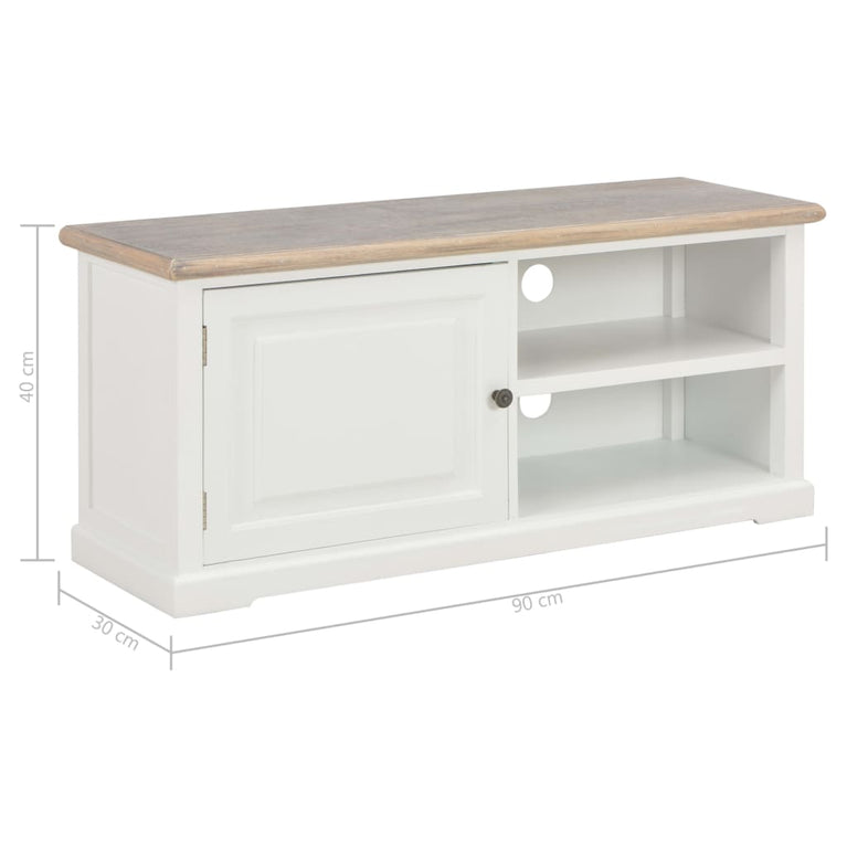 Tv-meubel 90x30x40 cm hout wit
