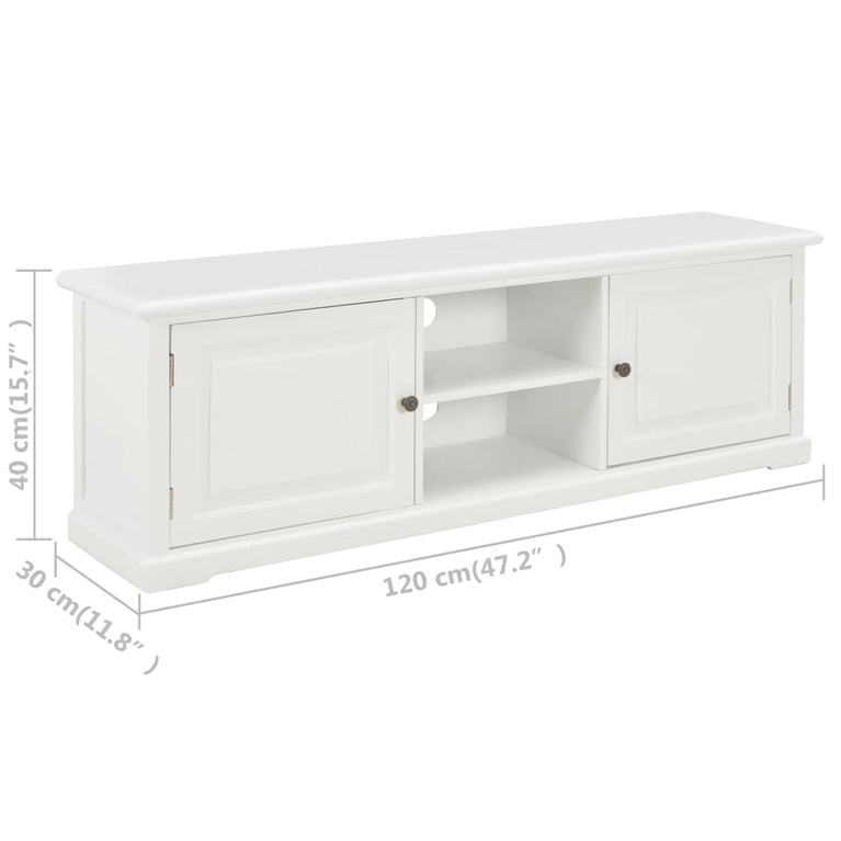 Tv-meubel 120x30x40 cm hout wit