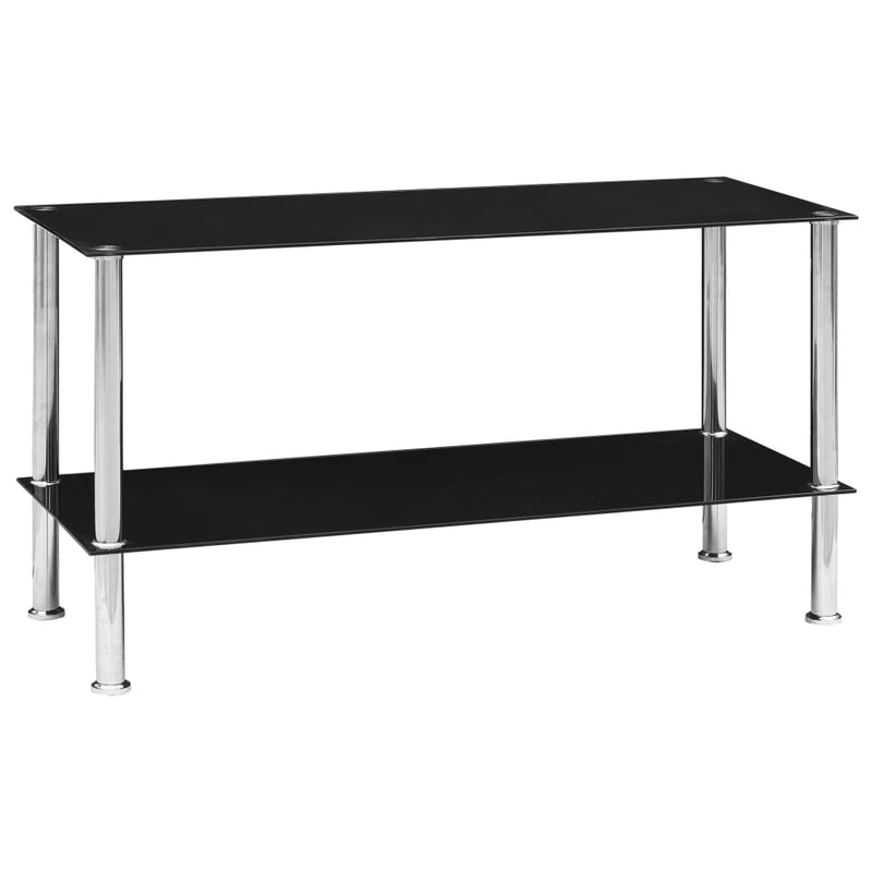 Salontafel 110x43x60 cm gehard glas zwart