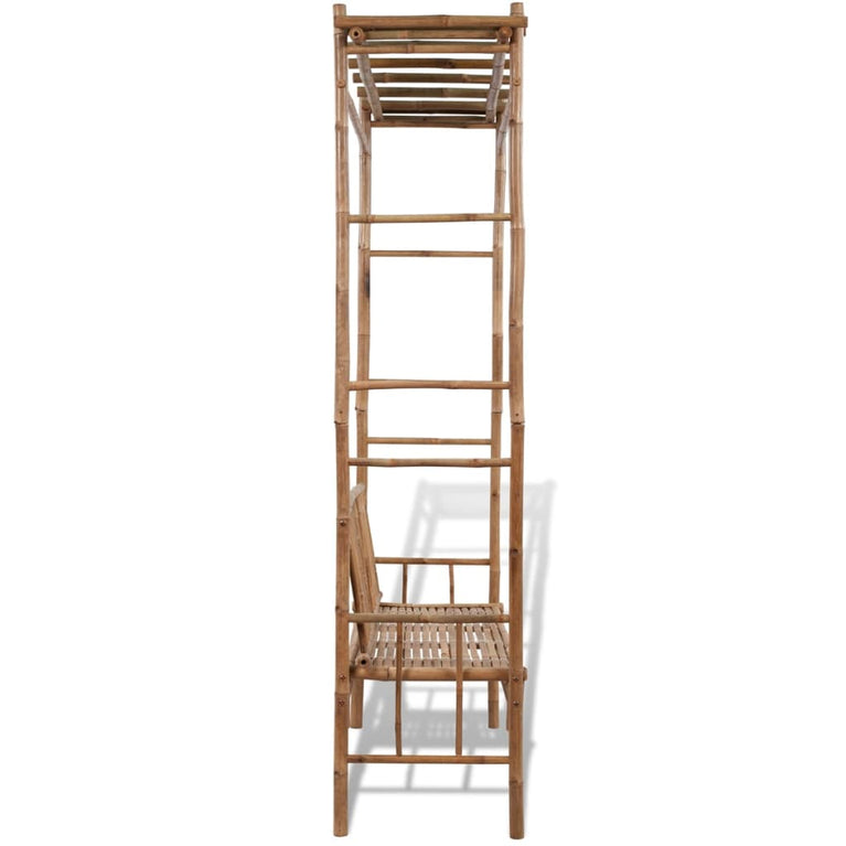 Tuinbank met pergola 130 cm bamboe