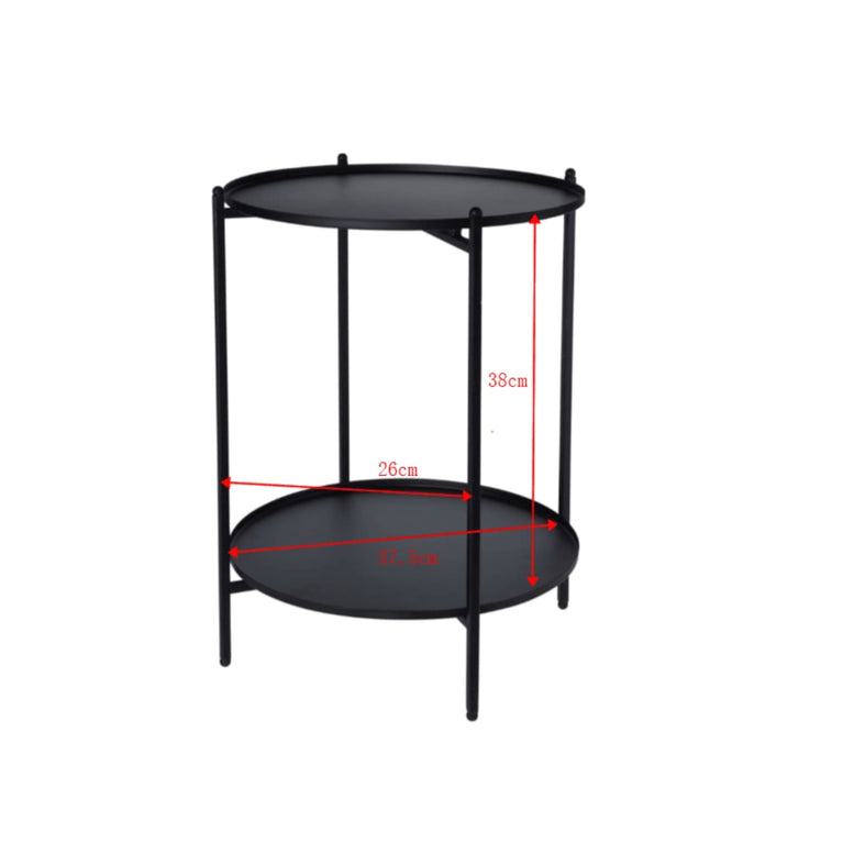 H&S Collection Bijzettafel 50,5 cm metaal zwart