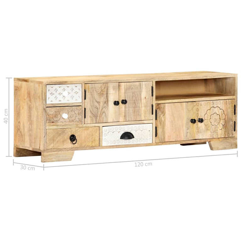 Tv-meubel 120x30x40 cm massief mangohout