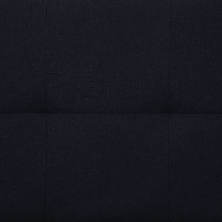 Slaapbank met twee kussens polyester zwart