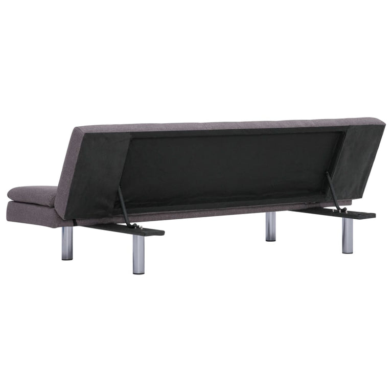 Slaapbank met twee kussens polyester taupe