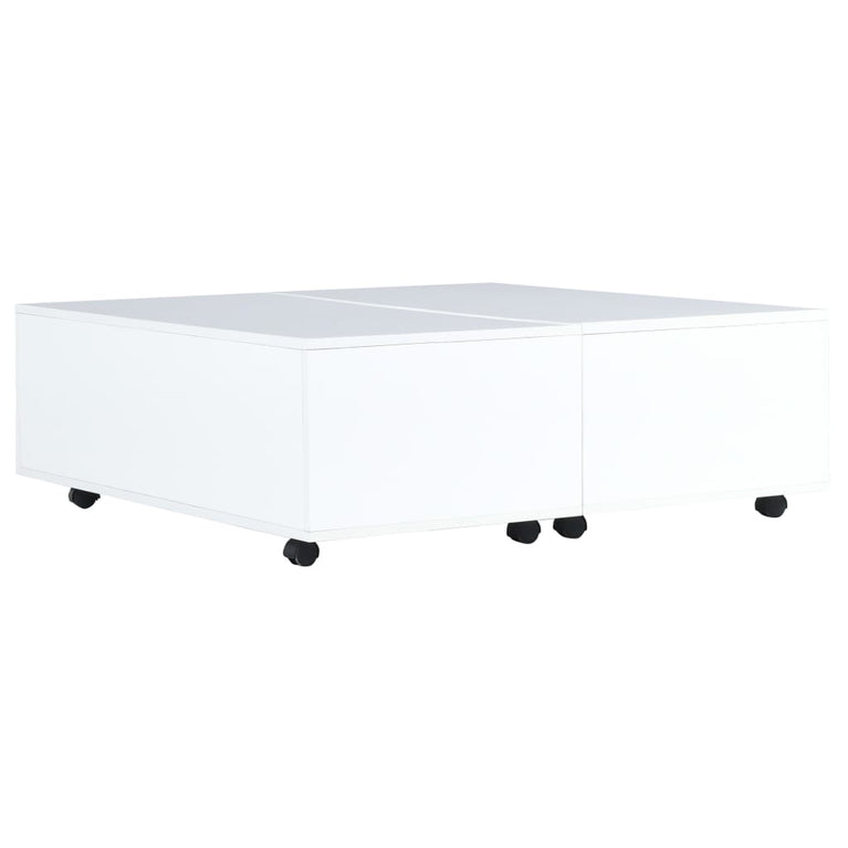 Salontafel 100x100x35 cm hoogglans wit