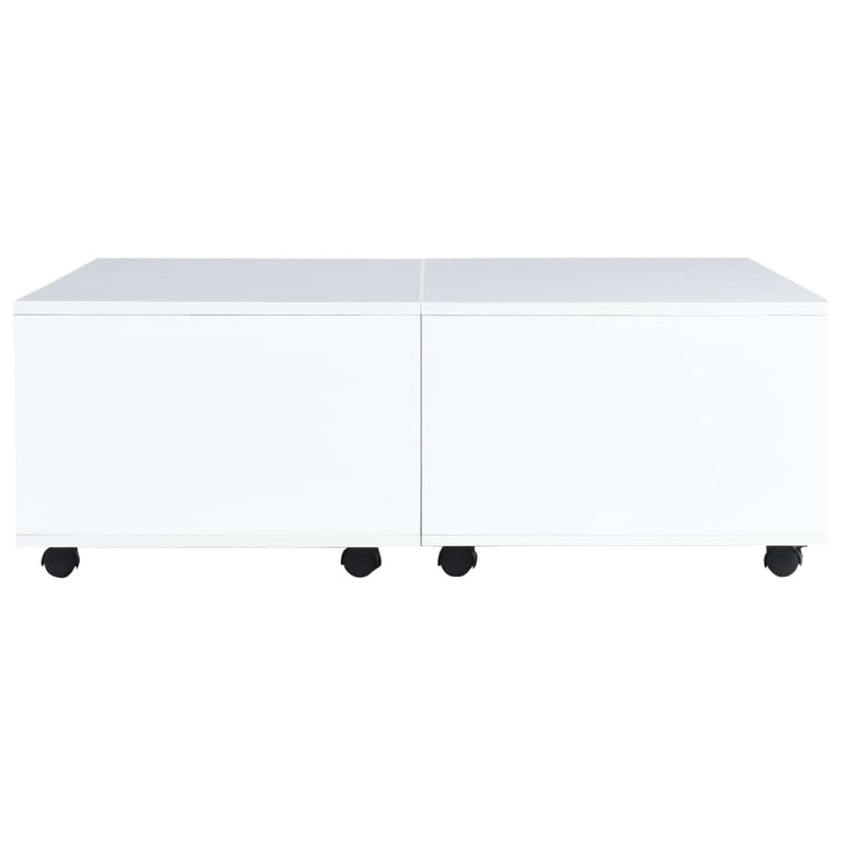 Salontafel 100x100x35 cm hoogglans wit