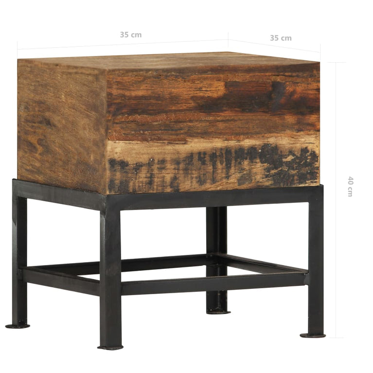 Kruk 35x35x40 cm massief gerecycled hout
