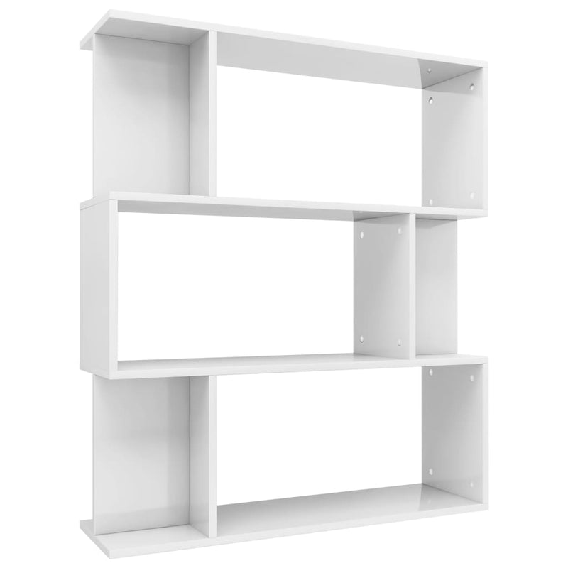 Boekenkast/kamerscherm 80x24x96 cm hoogglans wit