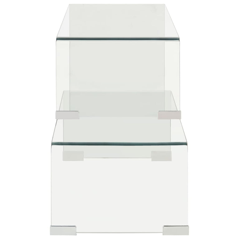 2-delige salontafelset 90x30x20/110x30x40 cm gehard glas
