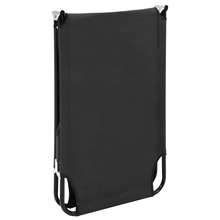 Ligbed inklapbaar staal zwart