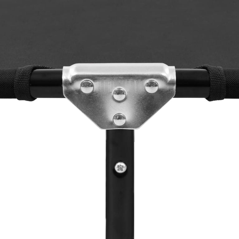 Ligbed inklapbaar staal zwart