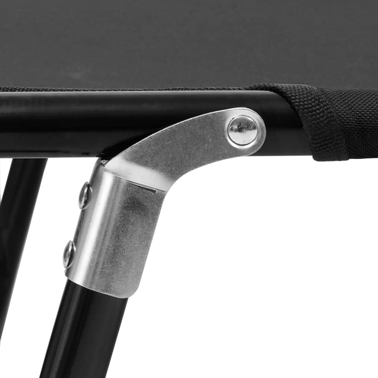 Ligbed inklapbaar staal zwart