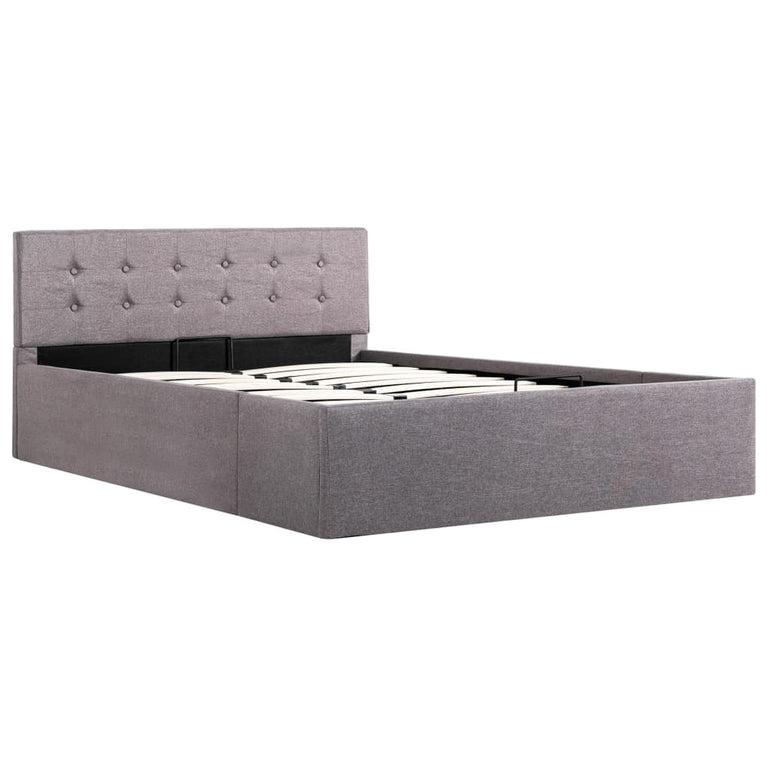 Bedframe met hydraulische opslag stof taupe 120x200 cm