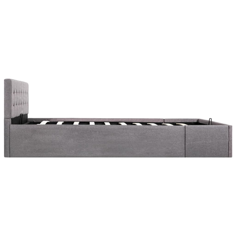 Bedframe met hydraulische opslag stof taupe 140x200 cm