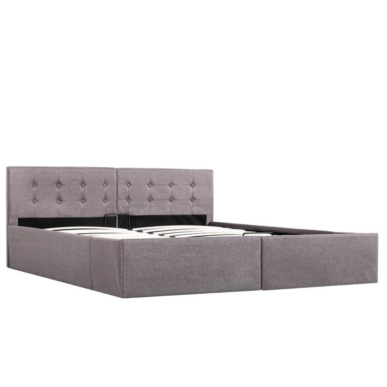 Bedframe met hydraulische opslag stof taupe 160x200 cm