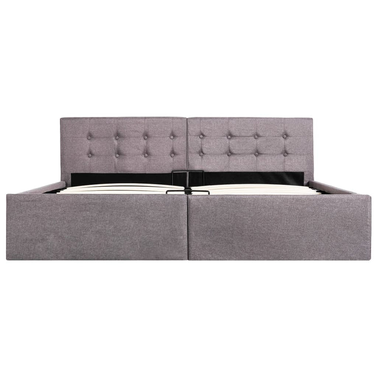 Bedframe met hydraulische opslag stof taupe 160x200 cm
