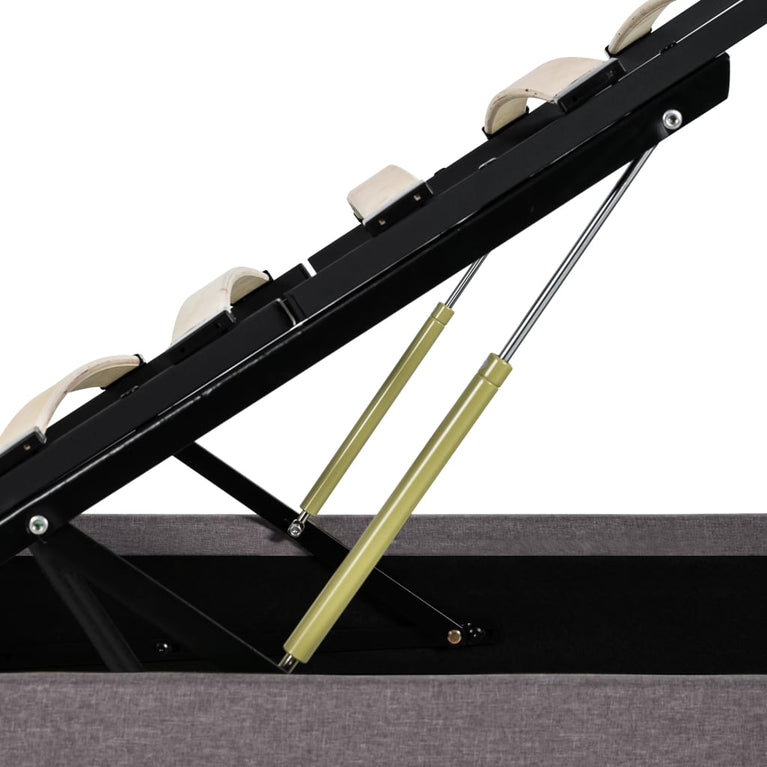 Bedframe met hydraulische opslag en LED stof taupe 140x200 cm