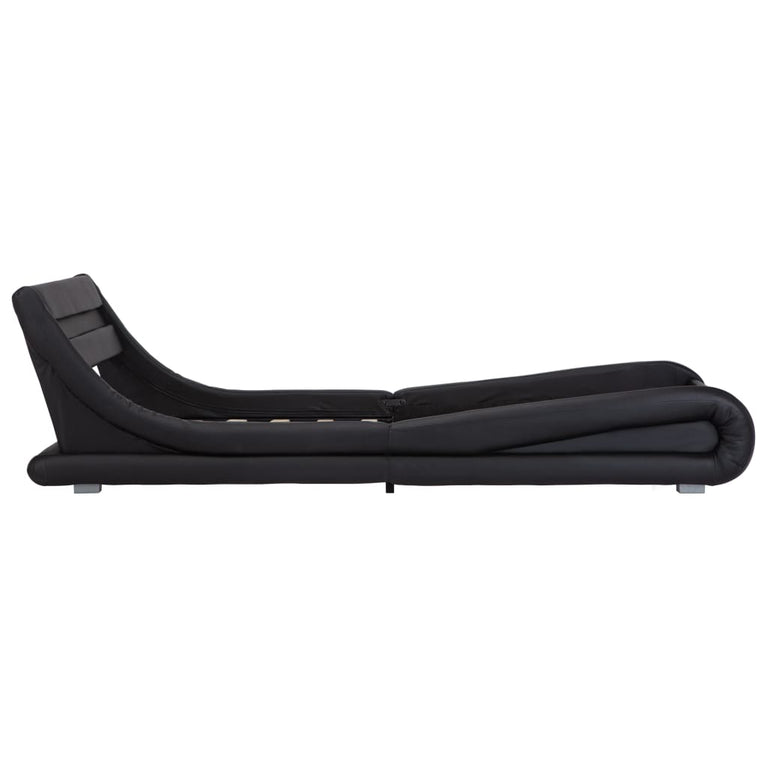 Bedframe met LED kunstleer zwart 90x200 cm