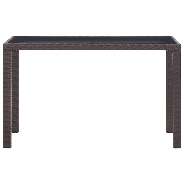 Tuintafel 123x60x74 cm poly rattan bruin
