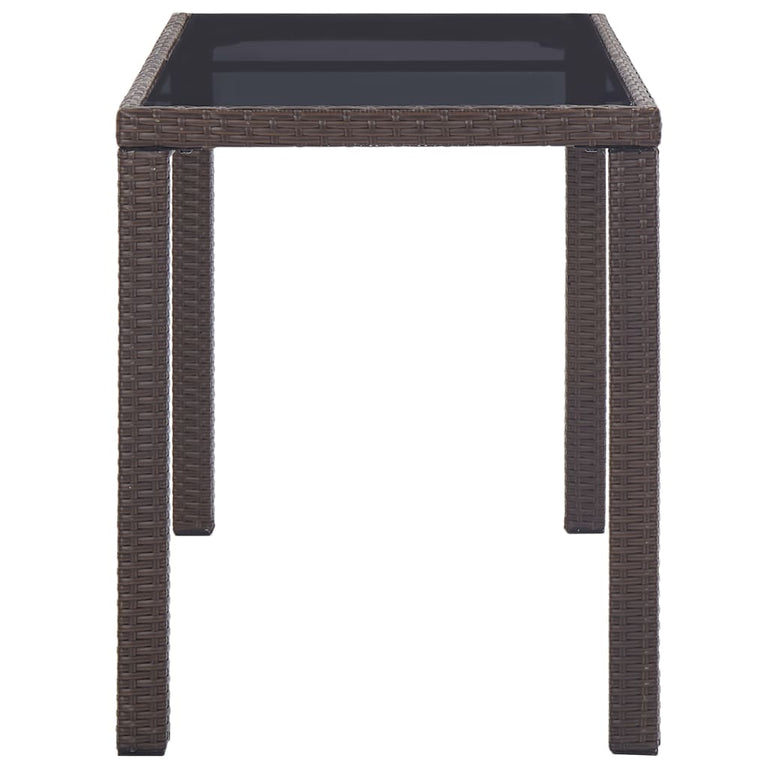 Tuintafel 123x60x74 cm poly rattan bruin