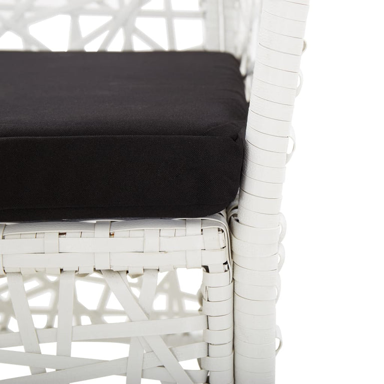 9-delige Tuinset poly rattan wit