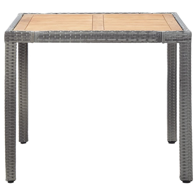 5-delige Tuinset met kussens poly rattan grijs