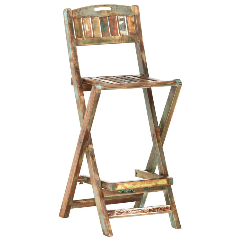 Tuinbarstoelen inklapbaar 2 st massief gerecycled hout