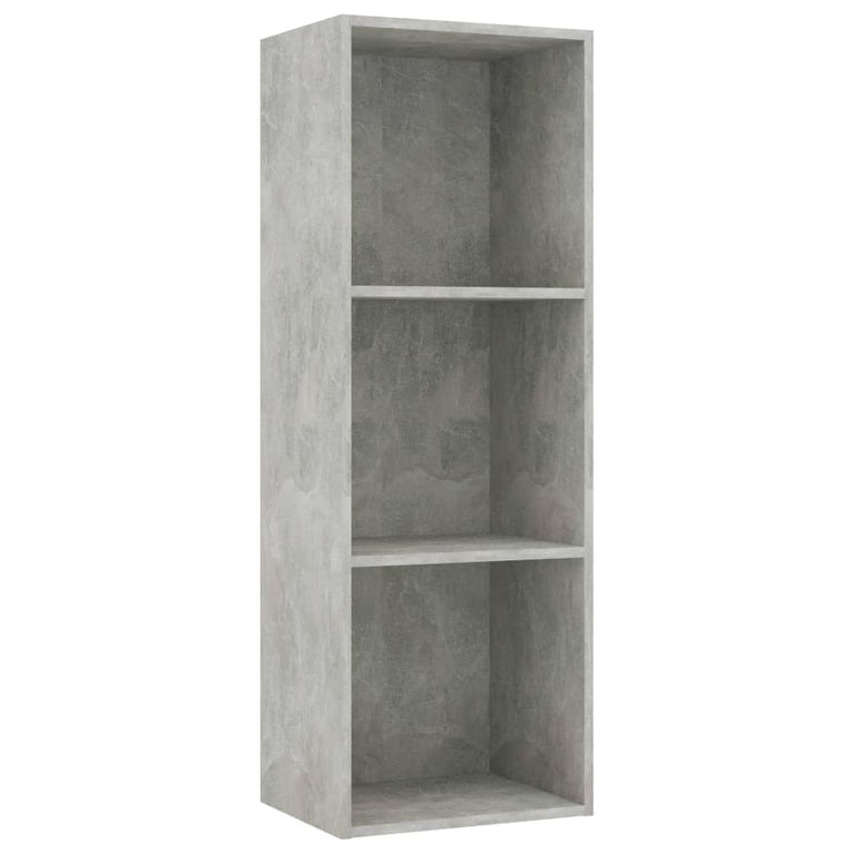 Boekenkast met 3 schappen 40x30x114 cm spaanplaat betongrijs