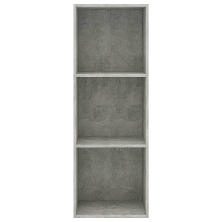 Boekenkast met 3 schappen 40x30x114 cm spaanplaat betongrijs