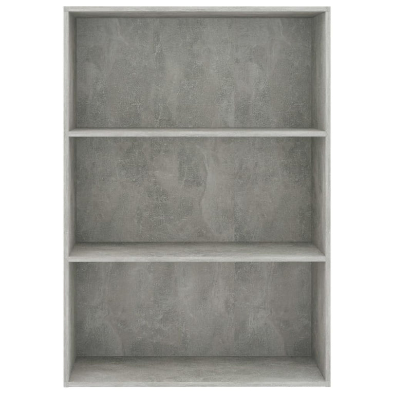 Boekenkast met 3 schappen 80x30x114 cm spaanplaat betongrijs
