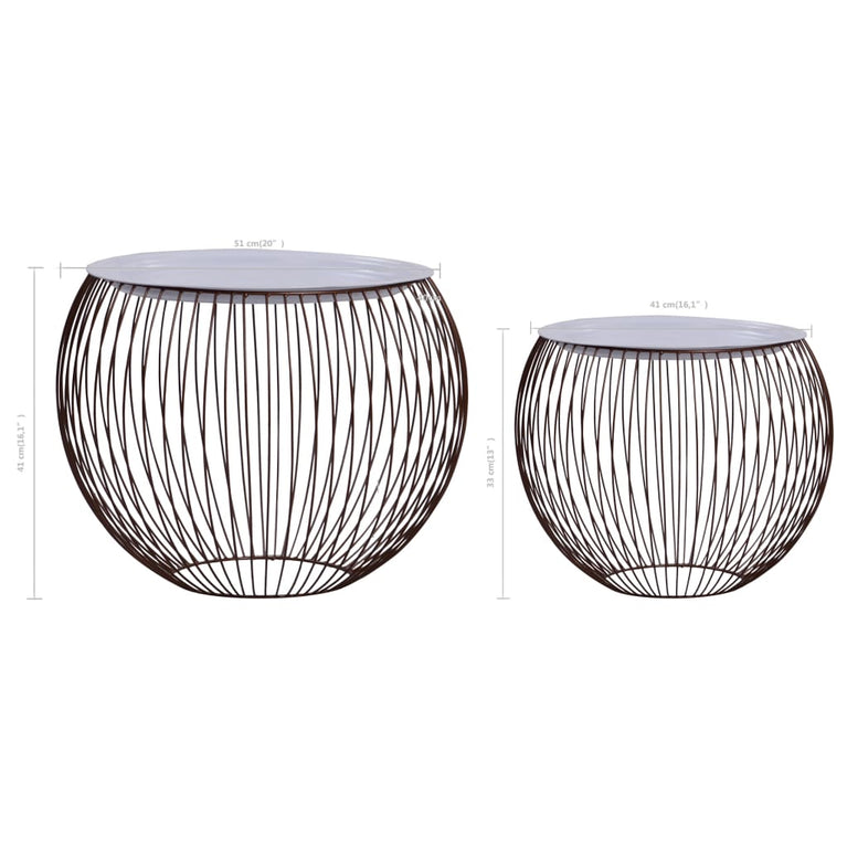 Salontafels 2 st goudkleurig