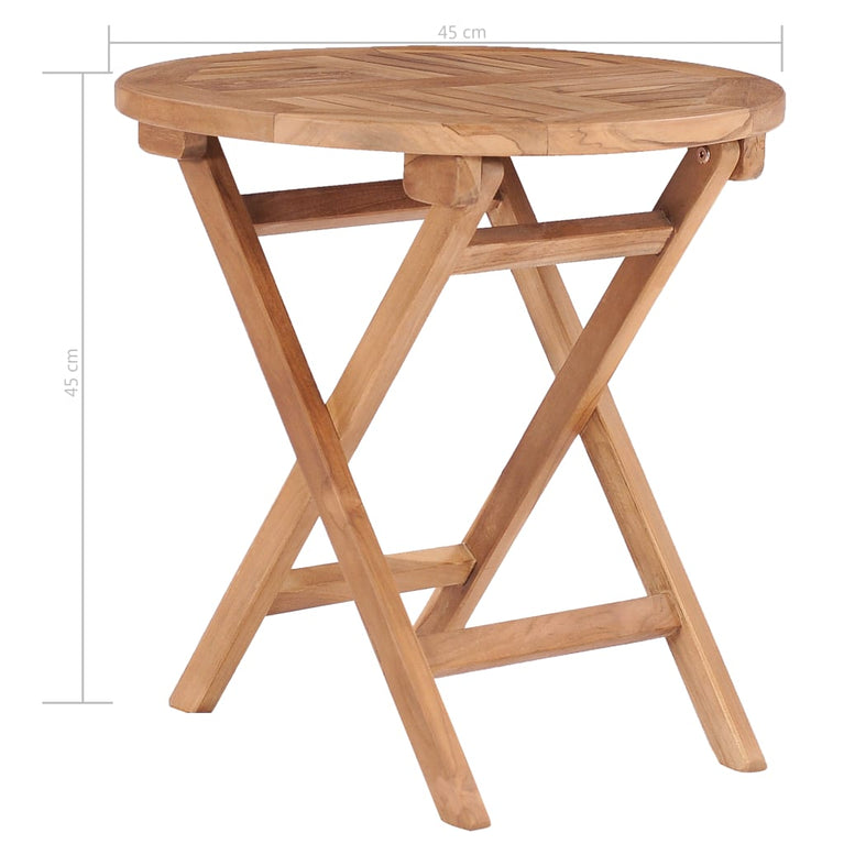 Tuintafel inklapbaar 45 cm massief teakhout
