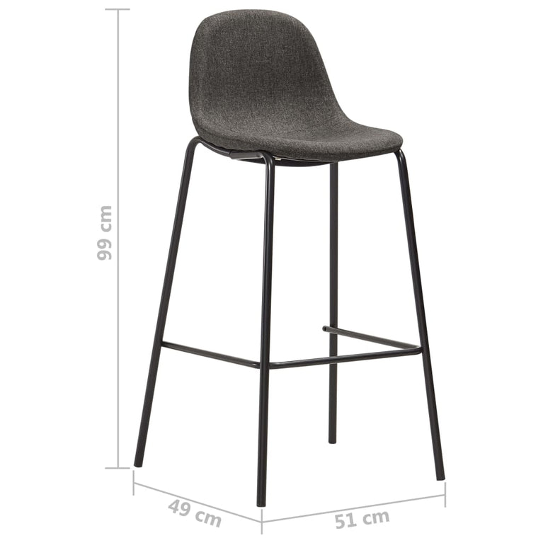 5-delige Barset stof donkergrijs