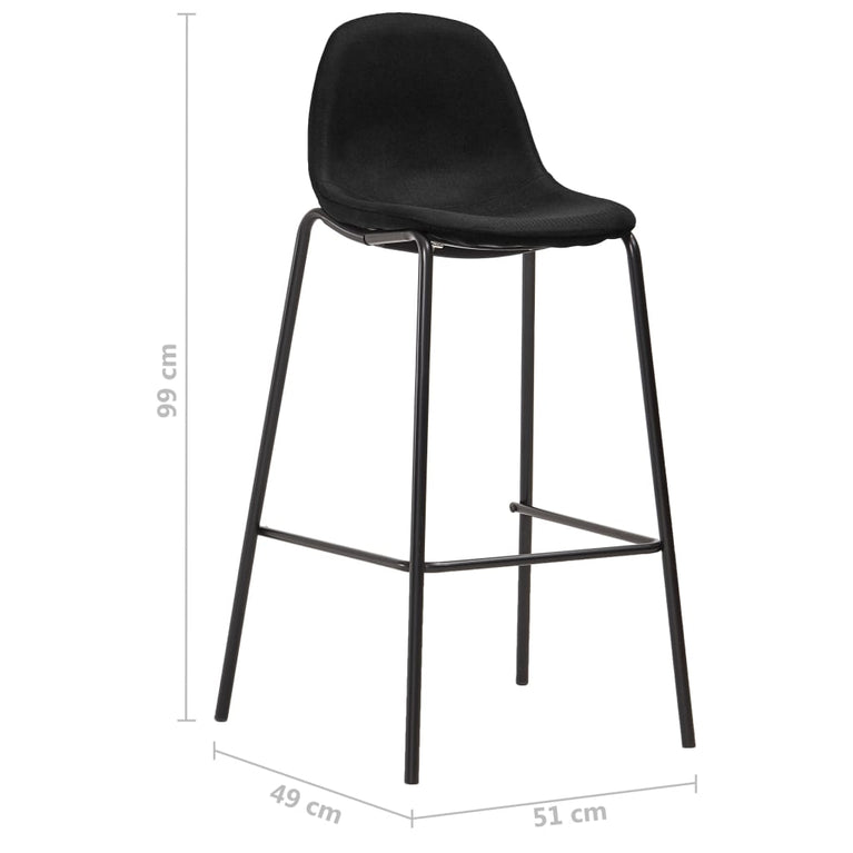 3-delige Barset stof zwart