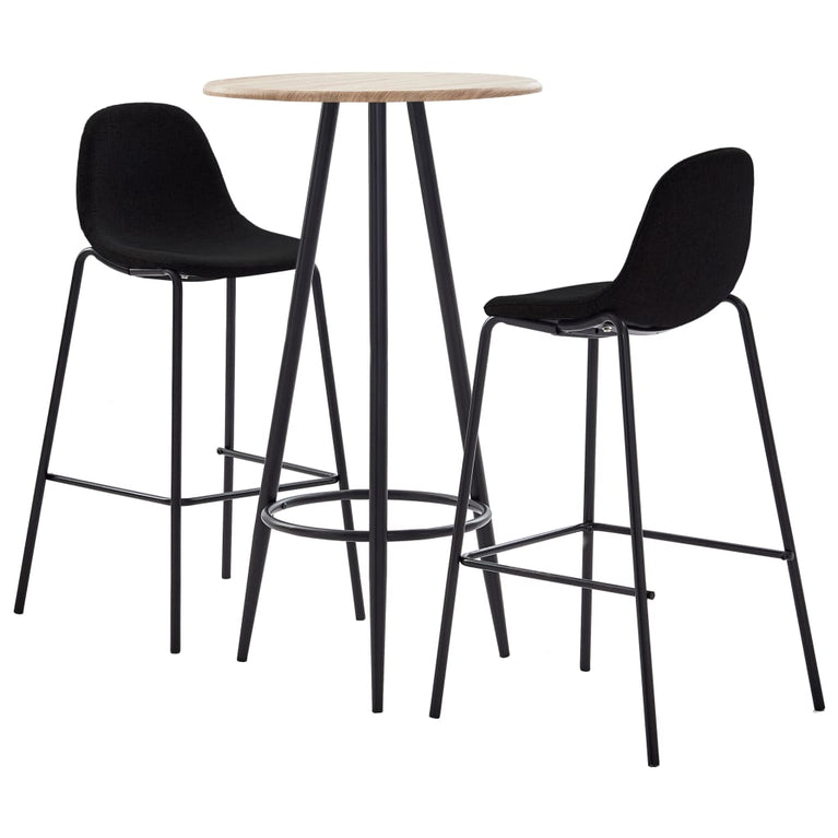 3-delige Barset stof zwart