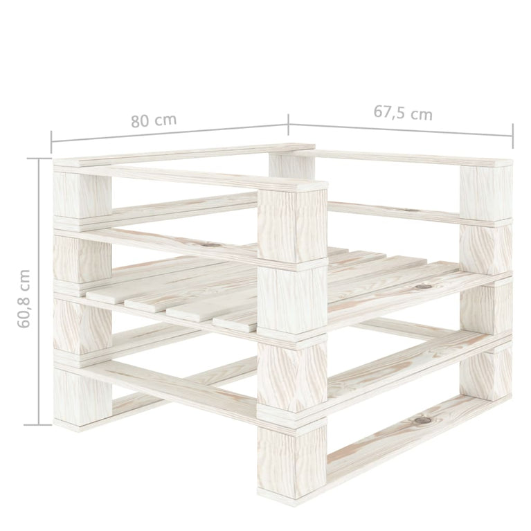 7-delige Loungeset met zwarte kussens pallet hout