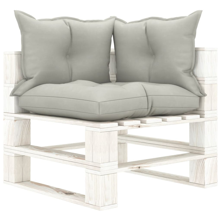 6-delige Loungeset met taupe kussens pallet hout