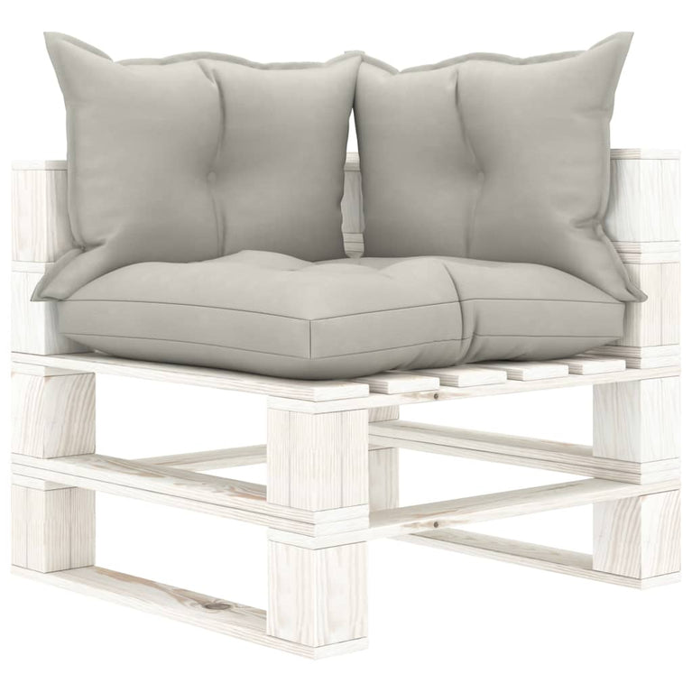 6-delige Loungeset met taupe kussens pallet hout